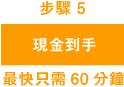 貸款・財務公司(財務) - 現金到手 財務公司・簡易網上申請私人貸款手續 STEP5 最快只需60分鐘